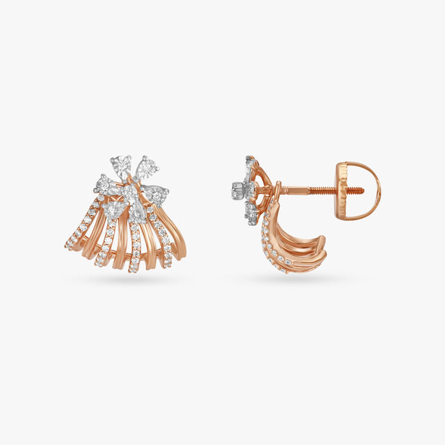 Enticing Floral Diamond Stud Earrings 2