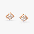 Delicate Floral Diamond Stud Earrings 