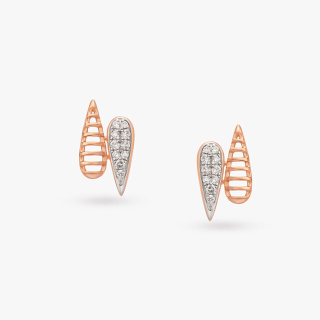Sculpted Elegance Leaf Studs 