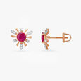 Enigmatic Ruby and Diamond Stud Earrings 4