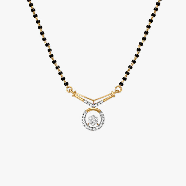 Sleek Floral Diamond Mangalsutra 3