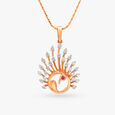 Dancing Peacock Diamond Pendant and Earrings Set 2