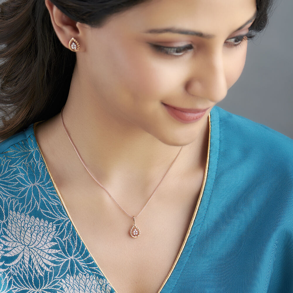 Buy Delightful Diamond Pendant and Earrings Set at Best Price Tanishq US