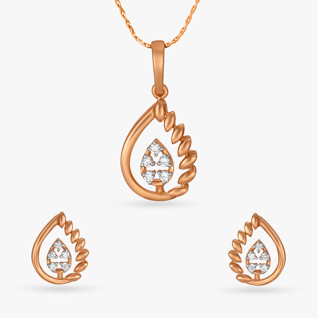 Delightful Diamond Pendant and Earrings Set 3