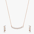 Stylish Spiral Diamond Necklace Set 