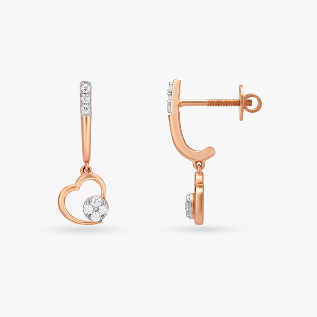 Sparkle of Heart Diamond Drop Earrings 4