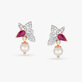 Ethereal Pearl and Diamond Drop Earrings 