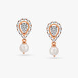 Classy Pearl and Diamond Drop Earrings 