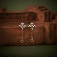 Minimal Elegance Diamond Drop Earrings in 18K Rose Gold for Women 