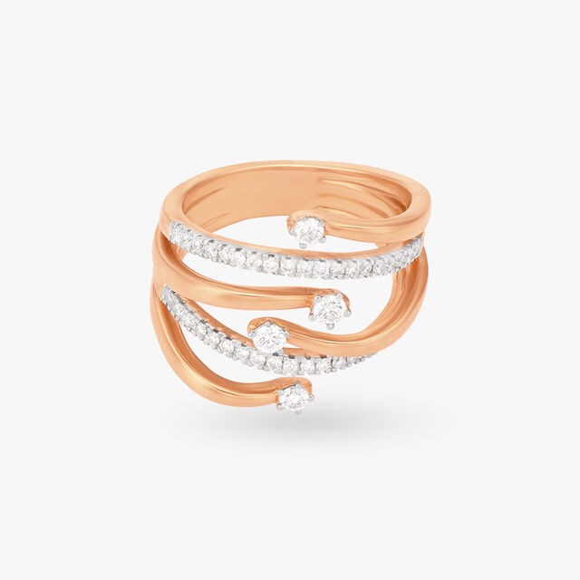 Spiral Delight Diamond Finger Ring 2