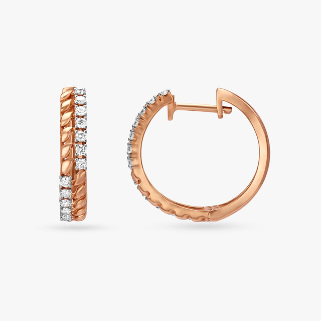 Tanishq Rose Gold & Diamond Stud Earrings for Women 2