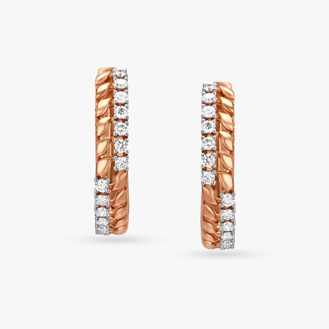 Tanishq Rose Gold & Diamond Stud Earrings for Women 3
