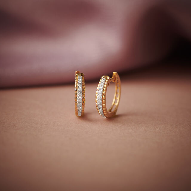 Graceful Diamond Hoop Earrings 