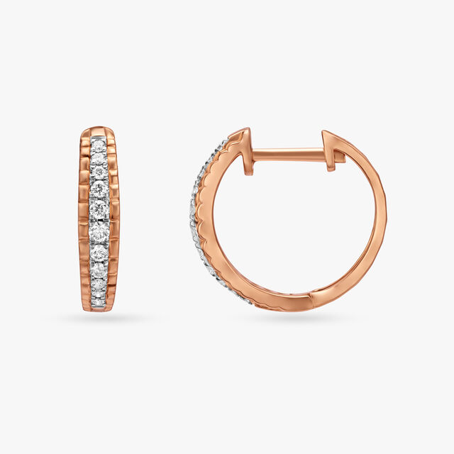 Graceful Diamond Hoop Earrings 4