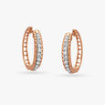 Tanishq Rose Gold & Diamond Stud Earrings for Women 