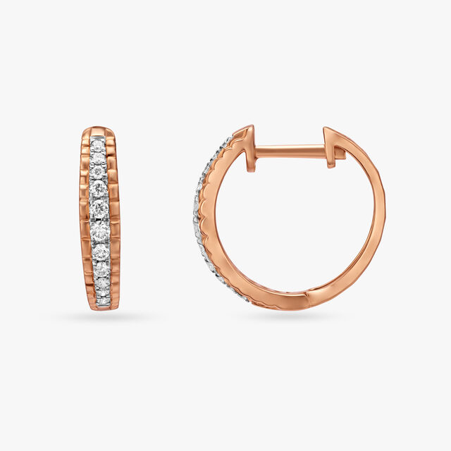 Tanishq Rose Gold & Diamond Stud Earrings for Women 2