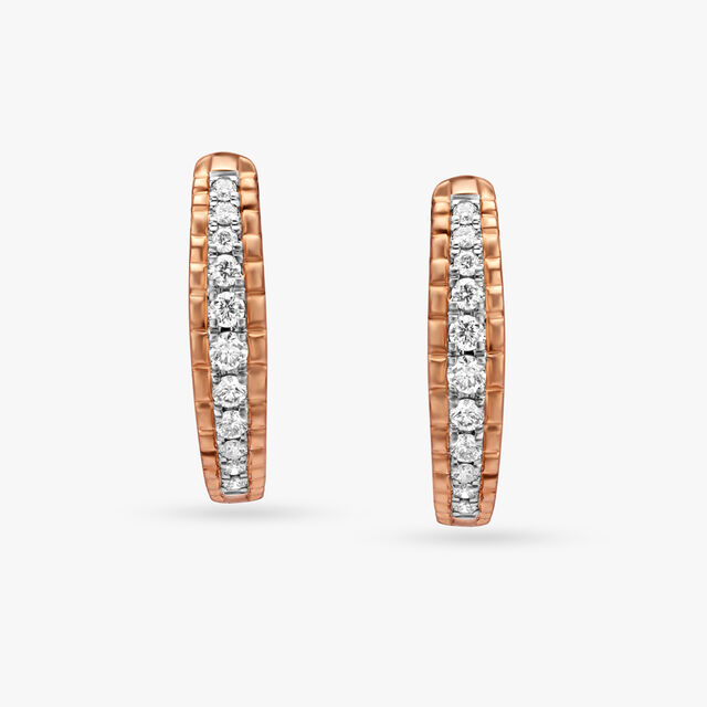 Tanishq Rose Gold & Diamond Stud Earrings for Women 3