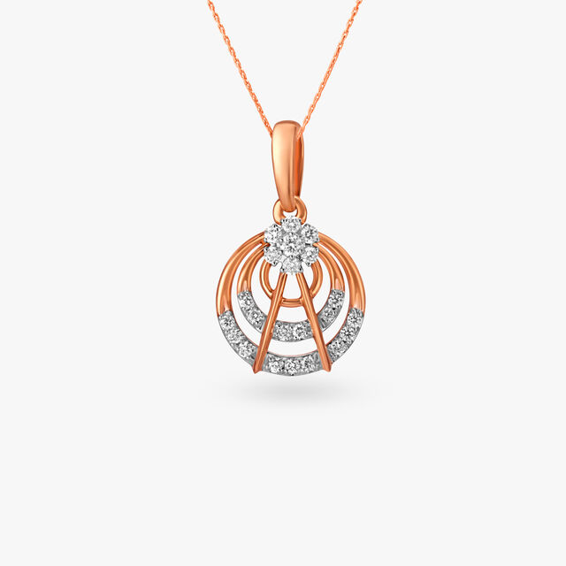 Abstact Floral Diamond Pendant,,hi-res 