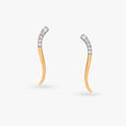 Curved Diamond Earrings 
