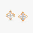 Delightful Floral Diamond Stud Earrings 