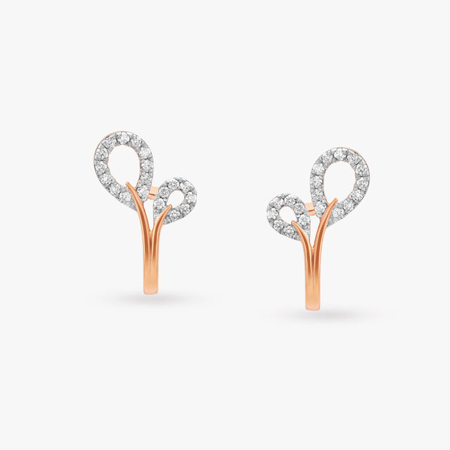 Alluring Twist Diamond Stud Earrings 
