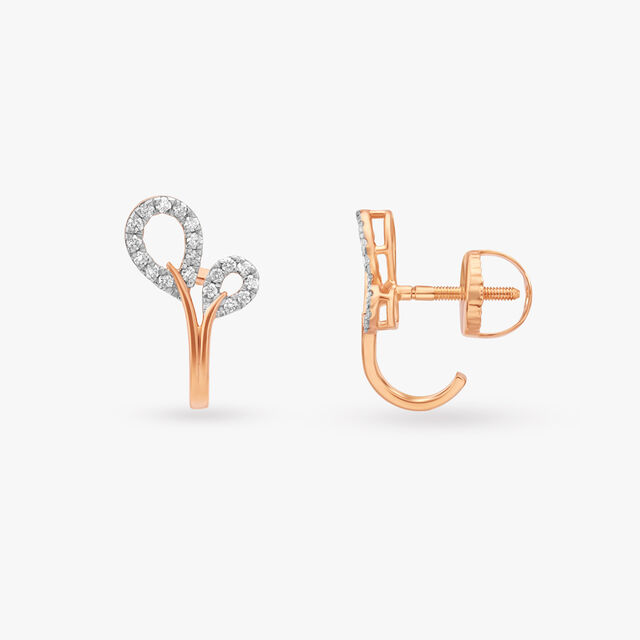 Alluring Twist Diamond Stud Earrings 2