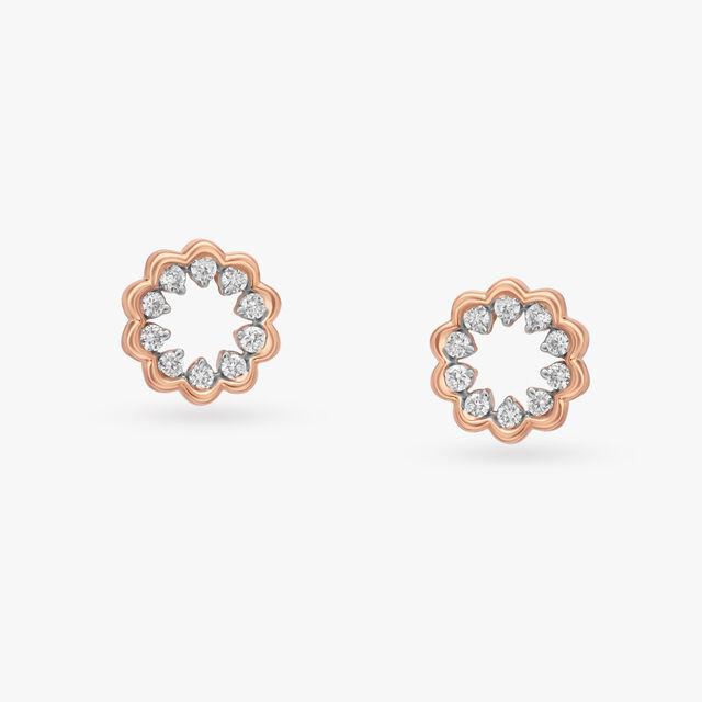 Floral Radiance Diamond Stud Earrings 