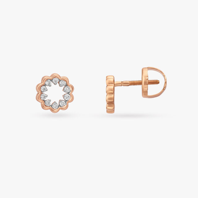Floral Radiance Diamond Stud Earrings 2