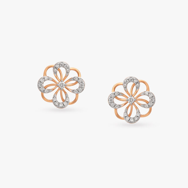 Floral Magnificence Diamond Stud Earrings 