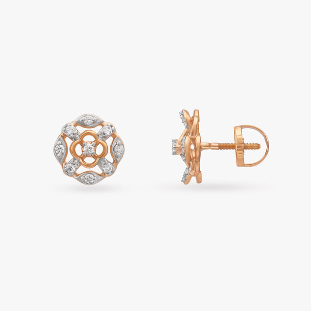 Contemporary Shimmer Diamond Stud Earrings 2
