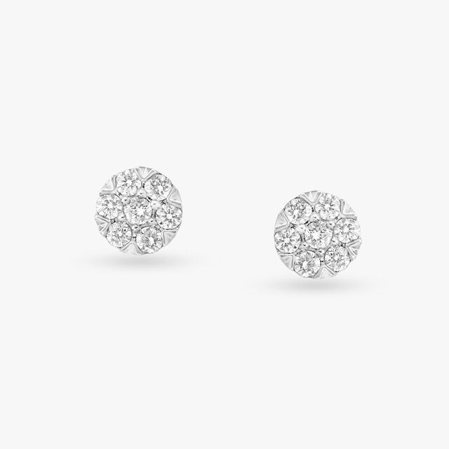 Cluster Diamond Stud Earrings 