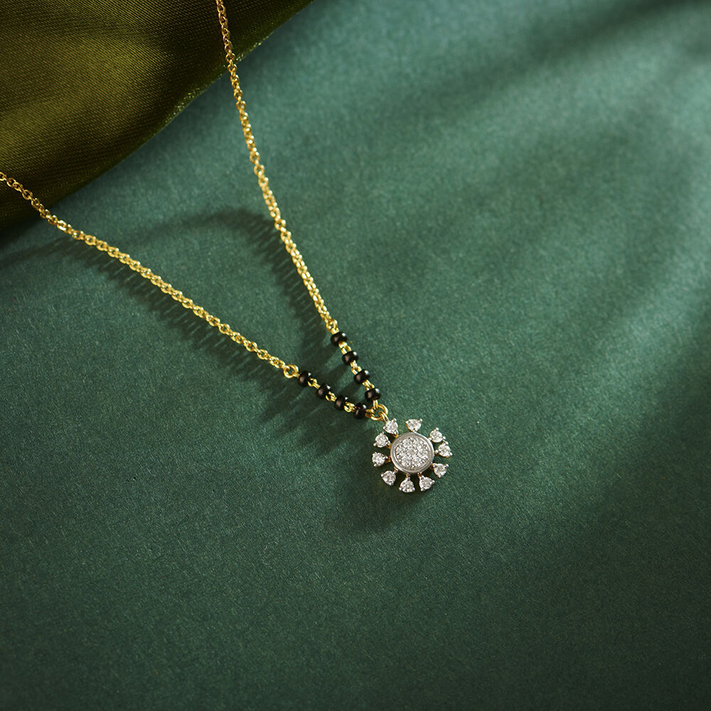 Buy Timeless Floral Diamond Mangalsutra at Best Price Tanishq US