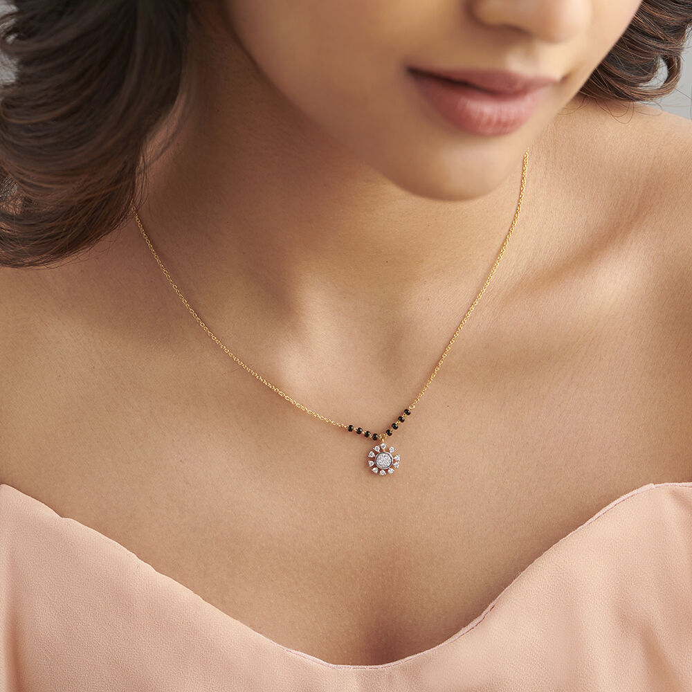 Buy Timeless Floral Diamond Mangalsutra at Best Price Tanishq US