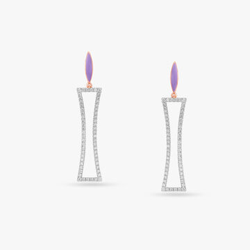 Enamel Diamond Drop Earrings
