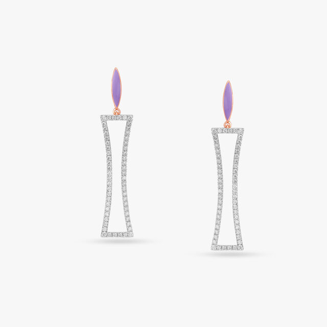 Enamel Diamond Drop Earrings 