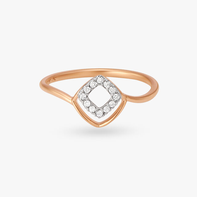 Angular Diamond Finger Ring