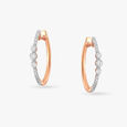 Linear Diamond Hoop Earrings 