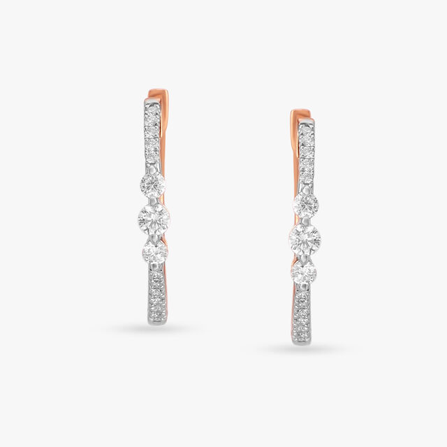 Linear Diamond Hoop Earrings 3