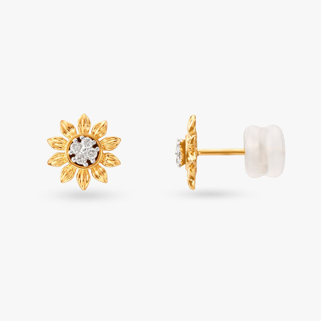 Sunlit Diamond Stud Earrings 2