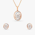 Radiant Harmony Diamond Pendant and Earrings Set 