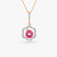 Blooming Flower Diamond Pendant and Earrings Set 2