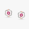 Blooming Flower Diamond Pendant and Earrings Set 4
