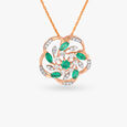 Verdant Flower Diamond Pendant and Earrings Set 2