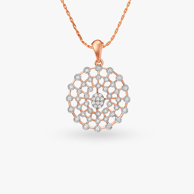 Radiant Floral Diamond Pendant and Earrings Set 2