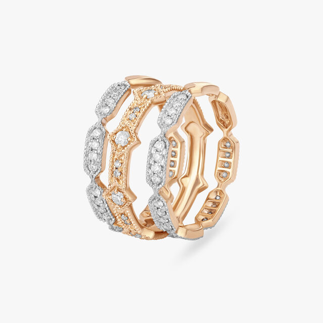 Radiant Rose Gold and Diamond Finger Ring 