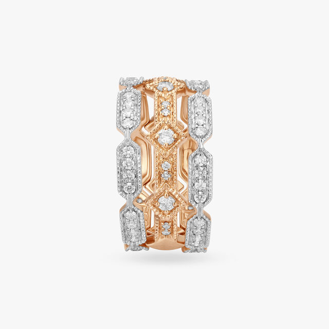 Radiant Rose Gold and Diamond Finger Ring 3
