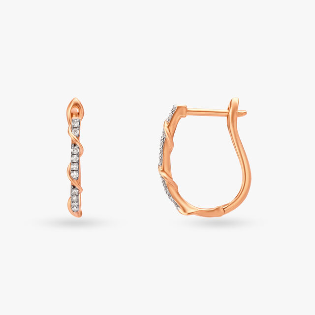 Twist Brilliance Diamond Hoop Earrings 2