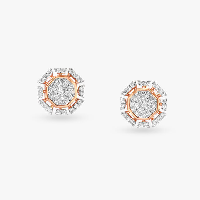 Radiant Diamond Stud Earrings 