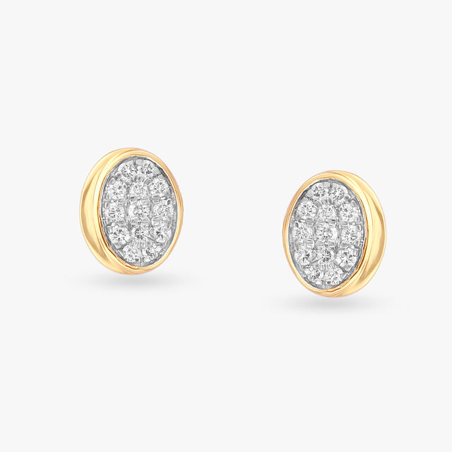 Frosted Diamond Stud Earrings 