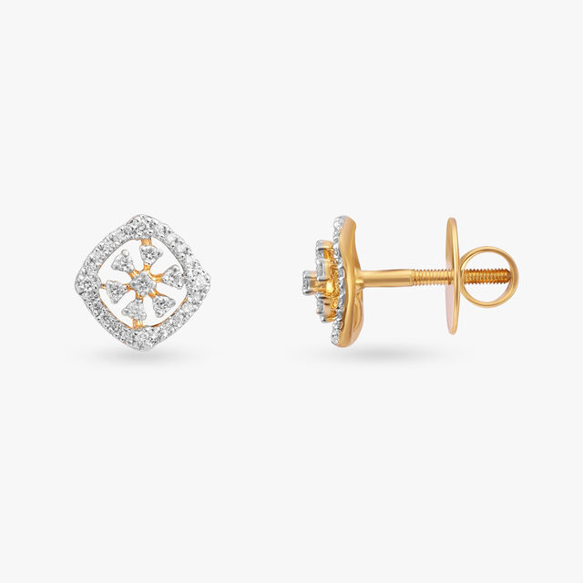 Classy Geometric Diamond Stud Earrings 2